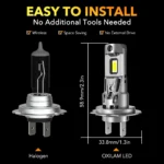 Autoteile - H7 LED Bulb Turbo Headlight 6500K 22000LM 12V CSP Powerful Best H7 LED Diode approved H7 Mini Lamp