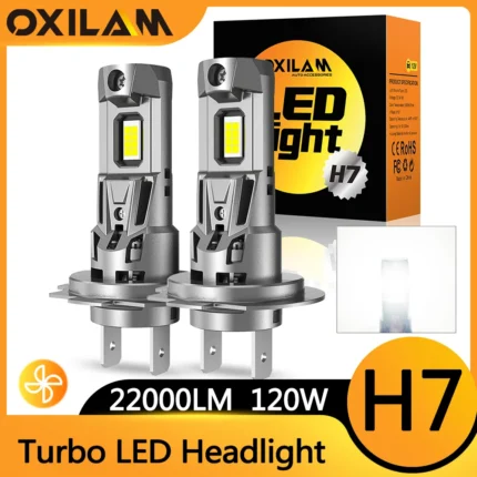 Autoteile - H7 LED Bulb Turbo Headlight 6500K 22000LM 12V CSP Powerful Best H7 LED Diode approved H7 Mini Lamp
