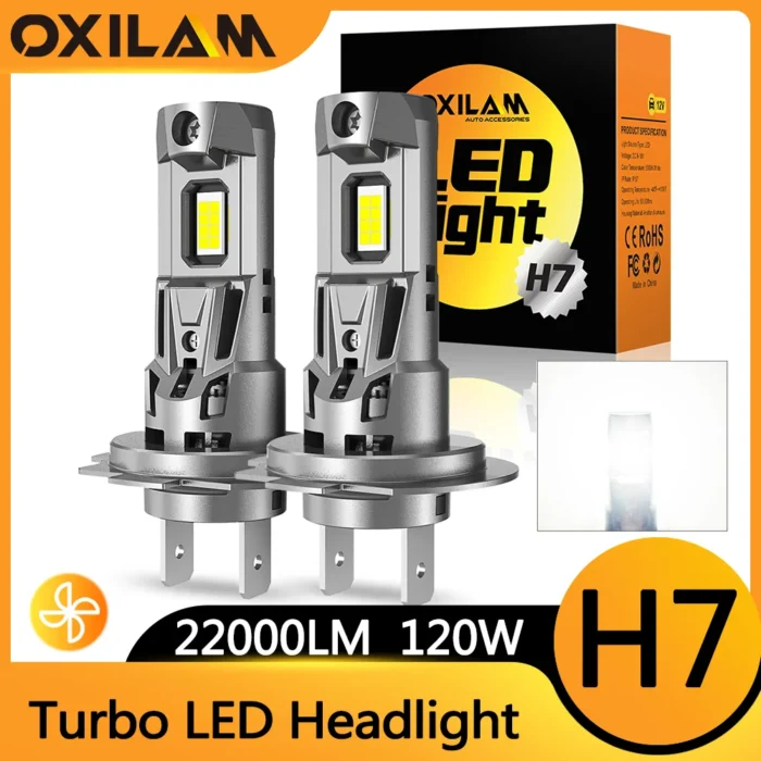 Autoteile - H7 LED Bulb Turbo Headlight 6500K 22000LM 12V CSP Powerful Best H7 LED Diode approved H7 Mini Lamp