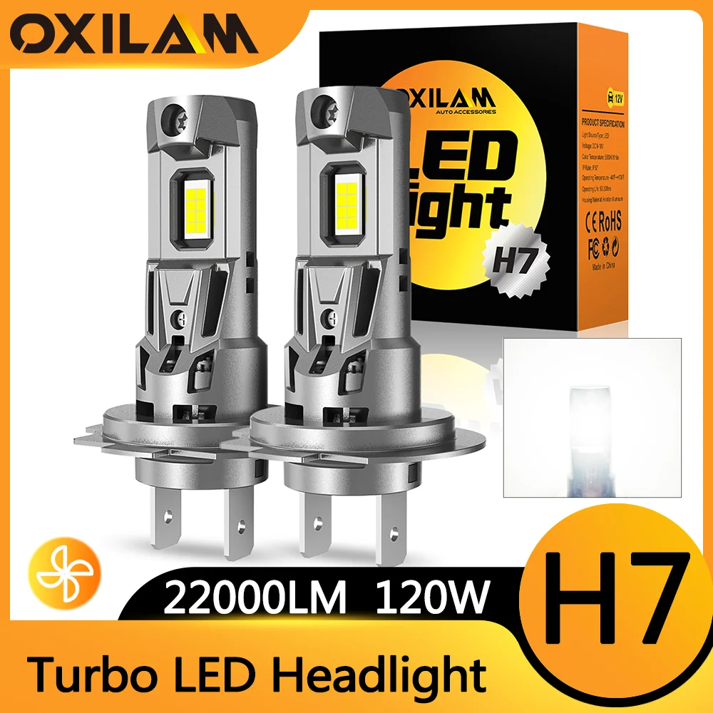 Autoteile - H7 LED Bulb Turbo Headlight 6500K 22000LM 12V CSP Powerful Best H7 LED Diode approved H7 Mini Lamp | RM-ONLINE Autoteile - H7 LED Bulb Turbo Headlight 6500K 22000LM 12V CSP Powerful Best H7 LED Diode approved H7 Mini Lamp