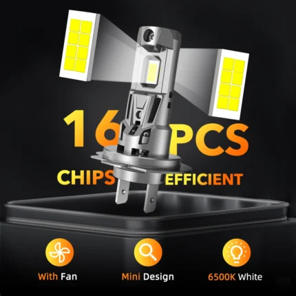 Autoteile - H7 LED Bulb Turbo Headlight 6500K 22000LM 12V CSP Powerful Best H7 LED Diode approved H7 Mini Lamp