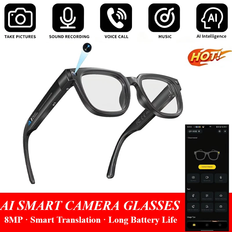Accessories - Camera Video Recording AI Photo Recognition Bluetooth Call Translation Voice Glassesh
