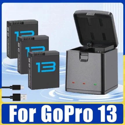 Batterie - GoPro Hero 13 Li-ion Battery Pack Motion Camera Battery Storage +3-Slots Box Charger Rechargeable Batteries