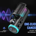 Computer - Microphone with Noise Cancellation/RGB/Gain&Balance Knob,Condenser Mic for Streaming Podcasting-Ampligame AM6