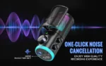 Computer - Microphone with Noise Cancellation/RGB/Gain&Balance Knob,Condenser Mic for Streaming Podcasting-Ampligame AM6