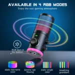 Accessories - FIFINE USB Gaming Microphone with Noise Cancellation/RGB/Gain&Balance Knob,Condenser Mic for Streaming Podcasting-Ampligame AM6