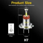 Autoteile - H7 LED Headlight Car Light Bulbs 4 Sides 72W 30000LM High Power Canbus Headlamp Plug & Play Super Bright 6000K