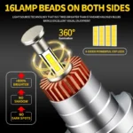 Autoteile - H7 LED Headlight Car Light Bulbs 4 Sides 72W 30000LM High Power Canbus Headlamp Plug & Play Super Bright 6000K