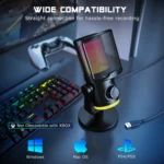 Accessories - FIFINE USB Gaming Microphone with Noise Cancellation/RGB/Gain&Balance Knob,Condenser Mic for Streaming Podcasting-Ampligame AM6