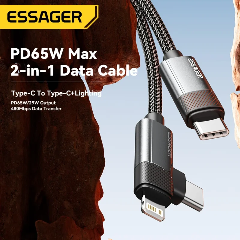 Handyladegerät - Fast Charging 2-in-1 Right Angle Cable PD 65W 29W  Elbow Data Cable For iPhone 15 14 13 MacBook Lenovo Asus Dell iPad Pro Samsung