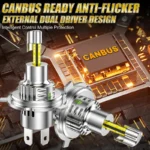 Accessories - H4 LED Car Headlight Bulbs 6000K White Canbus 4800W CSP Turbo Fan High Low Beam LED Lamp Plug And Play