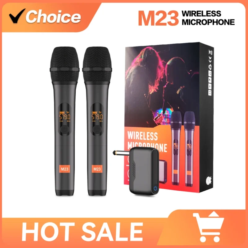 Accessories - JBL Microphone M23 2 Channel Karaoke System With Rechargeable Receiver Cordless Handheld Mic For Church Party Speaker