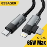 Handyladegerät - Fast Charging 2-in-1 Right Angle Cable PD 65W 29W  Elbow Data Cable For iPhone 15 14 13 MacBook Lenovo Asus Dell iPad Pro Samsung